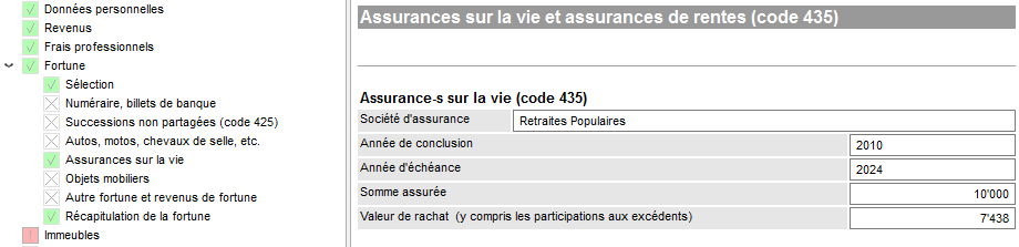 Assurance sur la vie et assurances de rentes