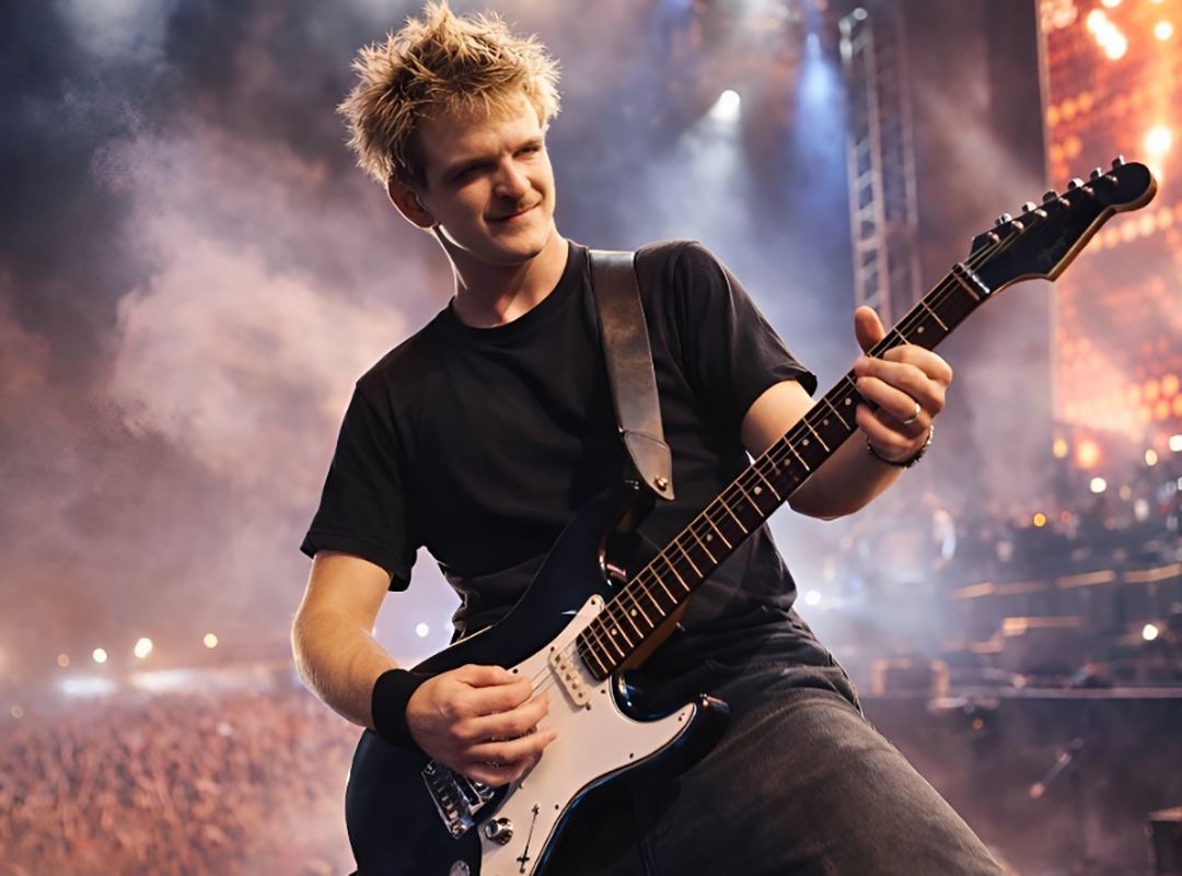 Une photo d'un festivalier sur scène